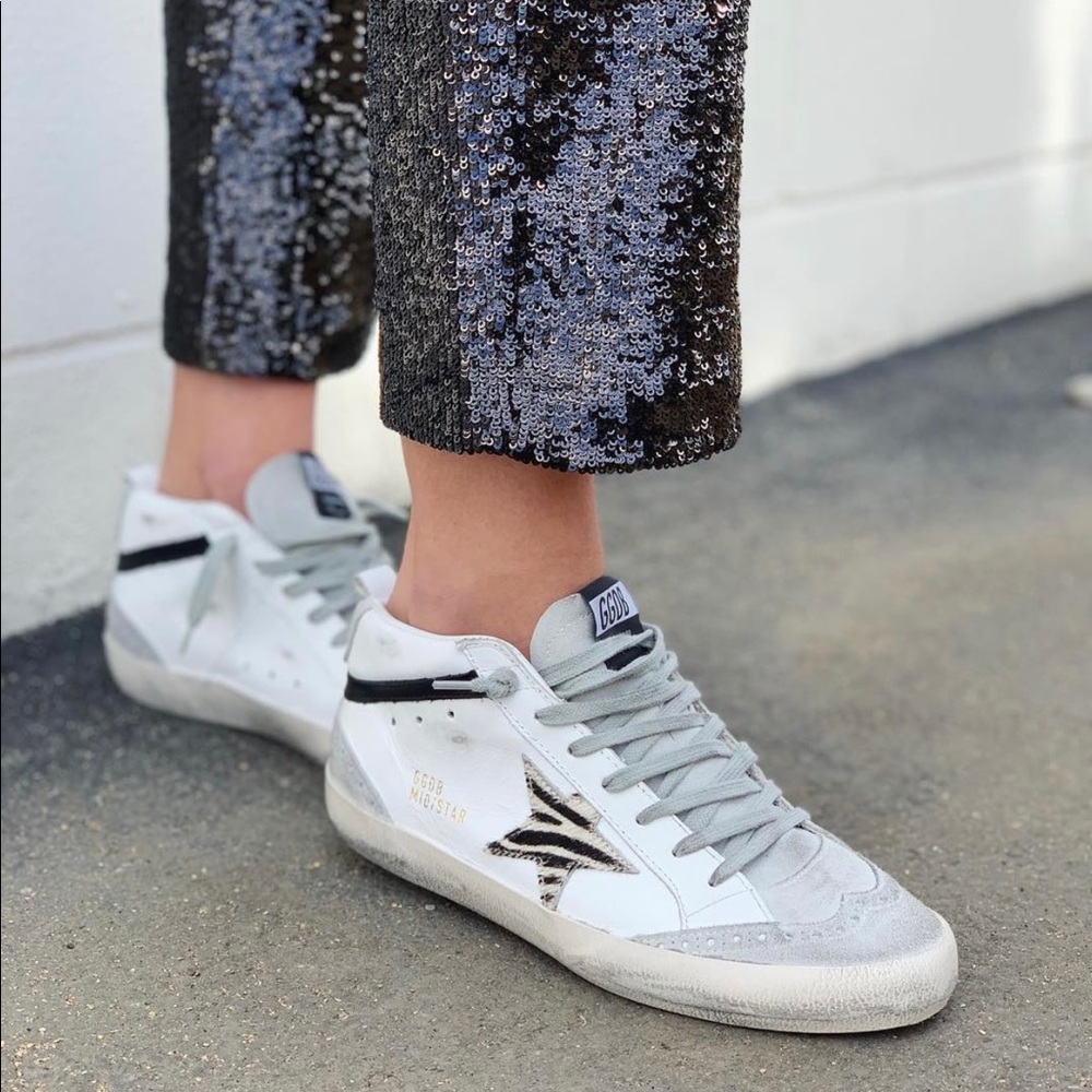 **SOLD** Golden Goose - White with Zebra Mid Stars